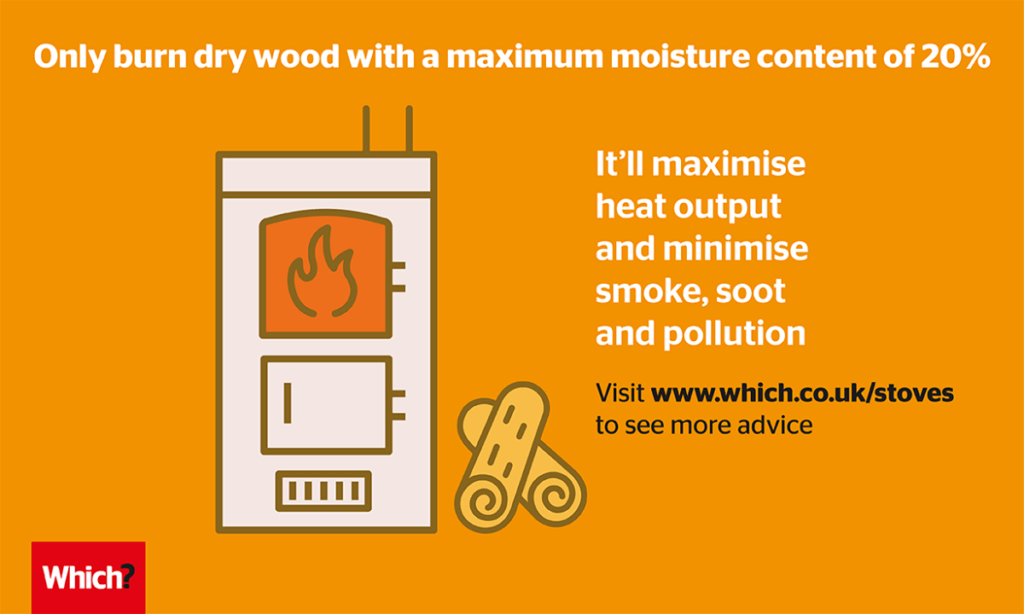 Only burn dry wood with maximum moisture content of 20% image